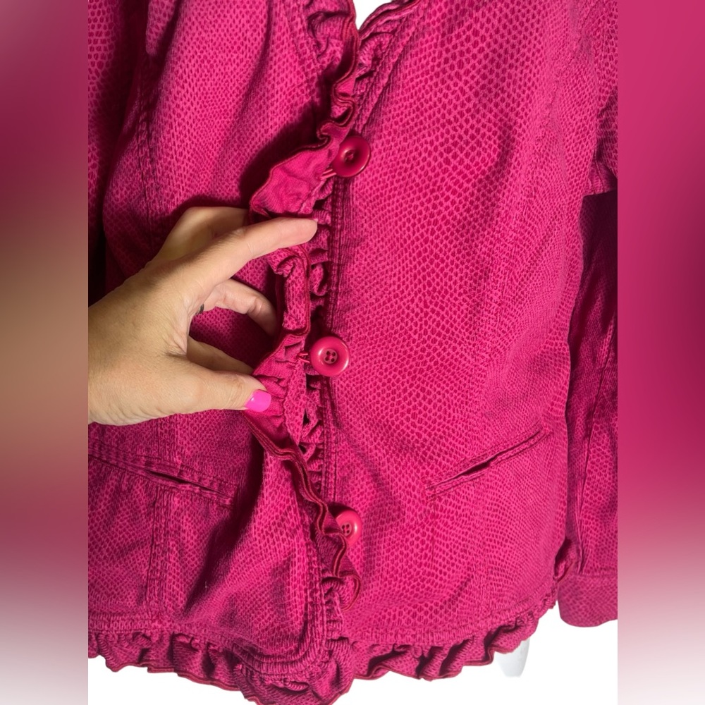 Chico's Pink Ruffle Blazer - Picture 5 of 9